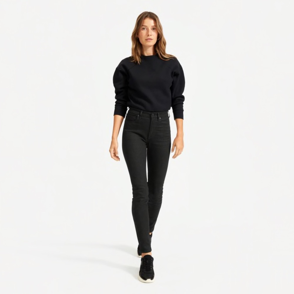Everlane high-rise skinny jeans washed black